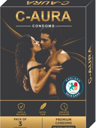CHELSEA C-AURA Premium Condoms Pack of 3 | Ultra Thin, Safe & Reliable Protection for Pleasure & Confidence